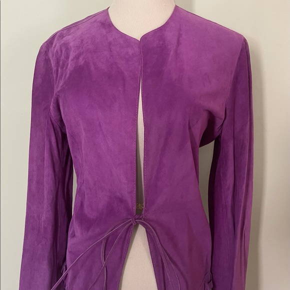 🆕 Scrupoli Lavender Suede Jacket Sz: 10 [IT 44] - Picture 10 of 11